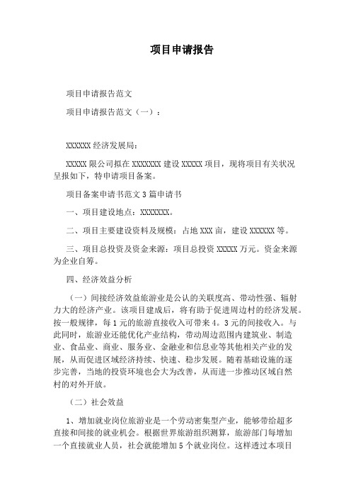 项目申请报告
