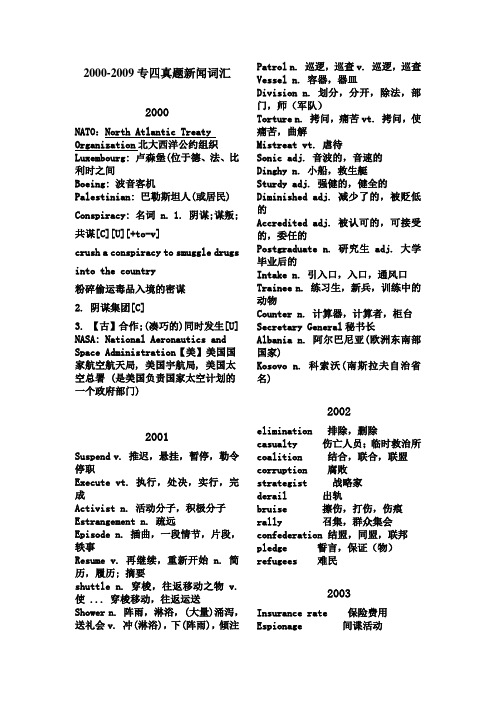 英语专业四级新闻词汇1