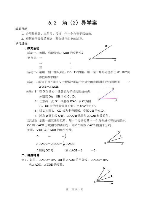 6.2  角(2)导学案
