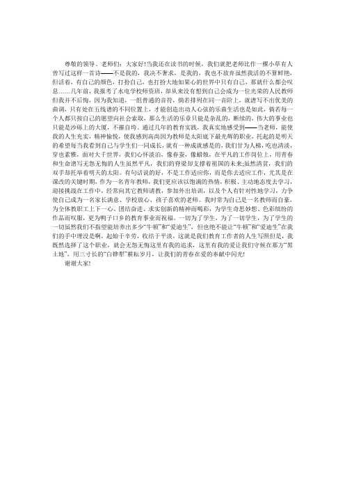 师德师风演讲稿：青春在这里闪光