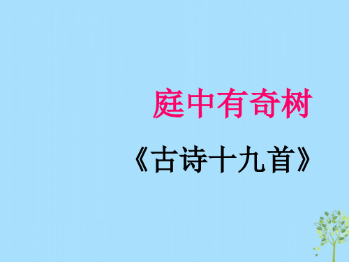 八年级语文上册《庭中有奇树》6ppt课件(人教版)-2019精选