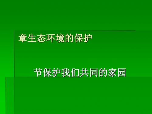 《保护我们共同的家园》PPT课件8 人教课标版