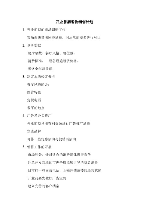 开业前筹备