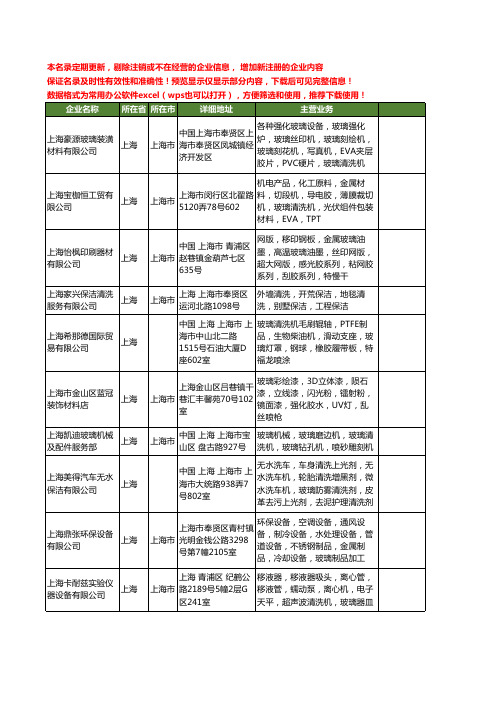 新版上海市玻璃清洗机工商企业公司商家名录名单联系方式大全63家