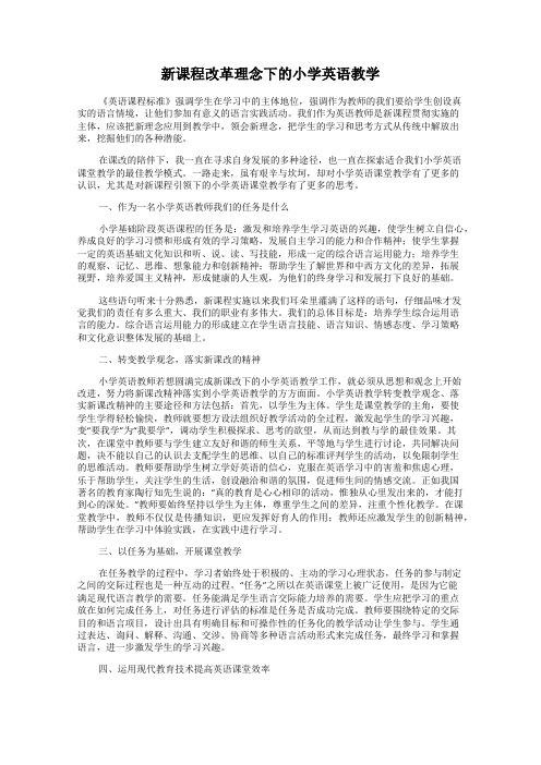新课程改革理念下的小学英语教学