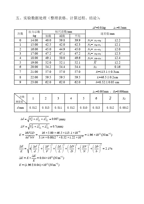 拉伸法测金属丝的杨氏模量