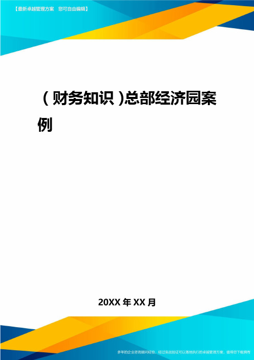 2020年(财务知识)总部经济园案例