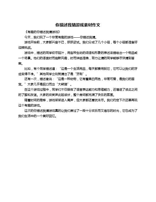 你描述我猜游戏素材作文