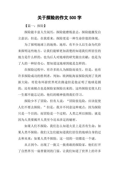 关于探险的作文500字