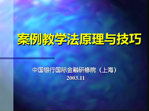 案例教学法原理与技巧