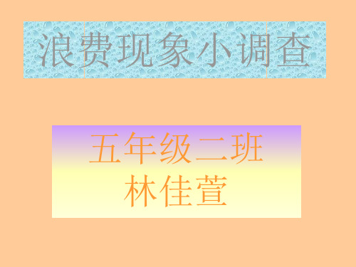 浪费现象小调查