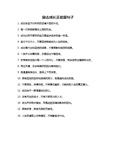 励志成长正能量句子