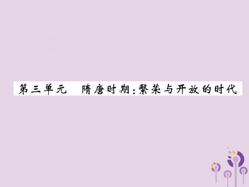 百色专版19届中考历史总复习模块1中国古代史第3单元隋唐时期繁荣与开放的时代课件