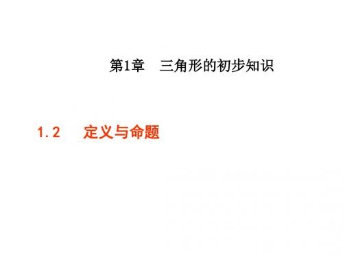1.2定义与命题