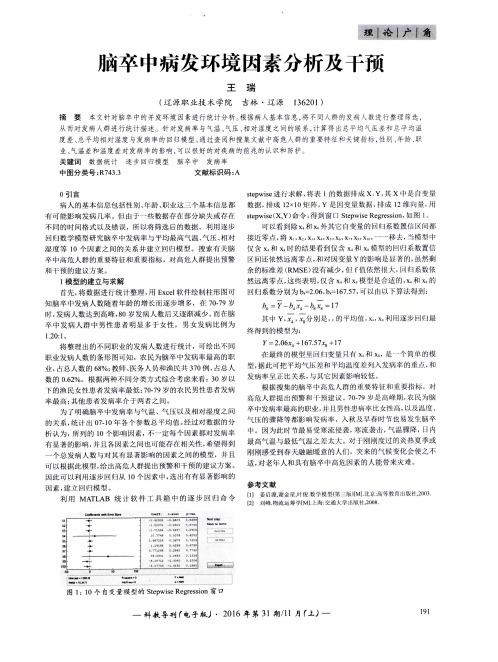 脑卒中病发环境因素分析及干预