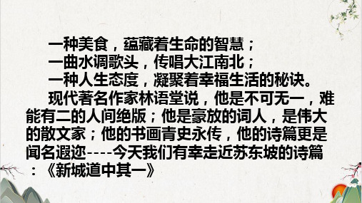 人教版语文高二选修《中国古代诗歌散文欣赏》-第二单元新城道中(17张)-优秀课件