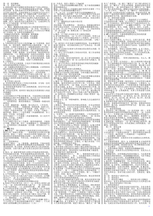 2011中级人力资源总结冲刺纸条缩印版