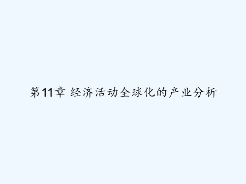 第11章 经济活动全球化的产业分析 PPT