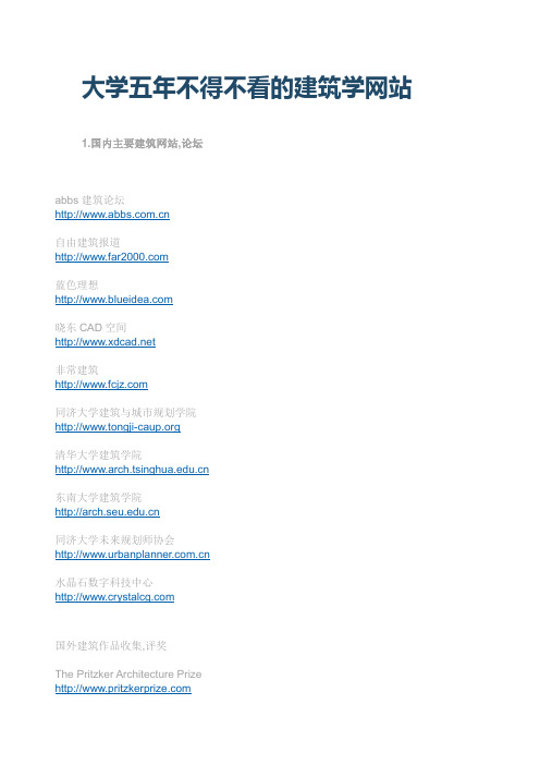 大学五年不得不看的建筑学网站