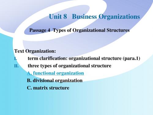 Unit 8   Business Organizations