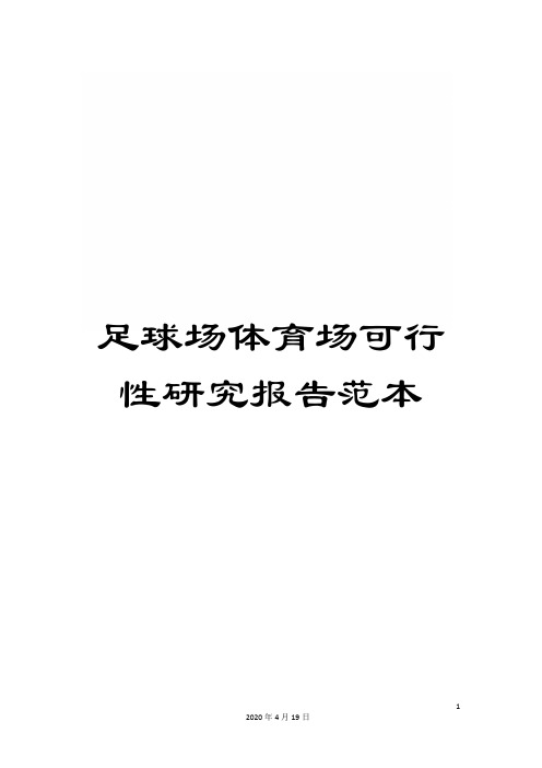 足球场体育场可行性研究报告范本