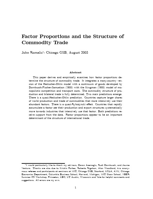 Factor Proportions and the Structure of Commodity Trade