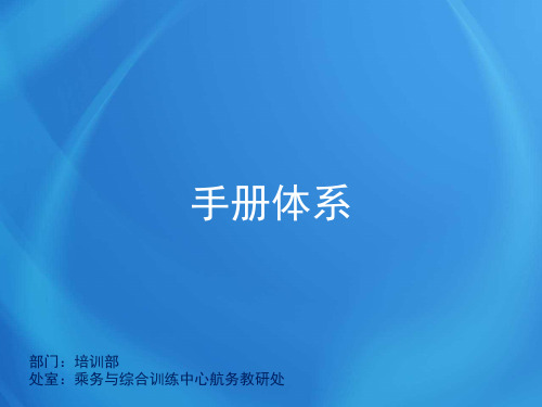 飞行培训课件：H10114 运行手册体系1-手册体系