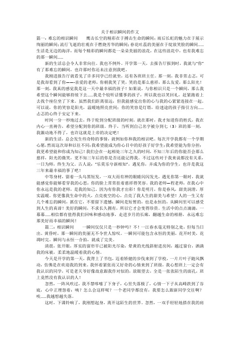 关于相识瞬间的作文
