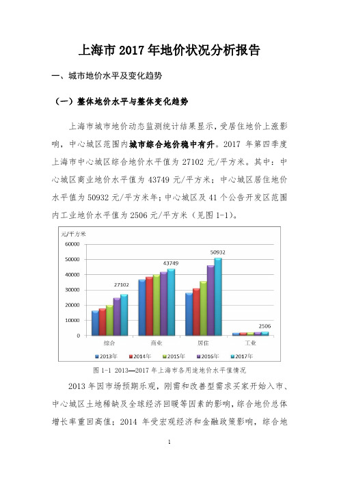 上海市2017年地价状况分析报告