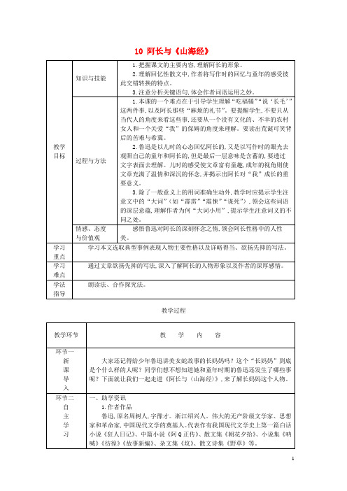 七年级语文下册第三单元10阿长与山海经教案新人教版 (2)