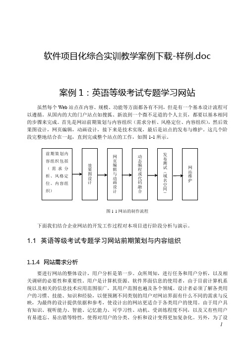 软件项目化综合实训教学案例下载-样例