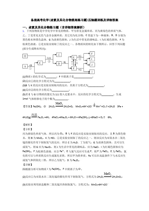 备战高考化学(卤素及其化合物提高练习题)压轴题训练及详细答案