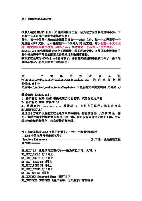 关于TRIBON的基础设置