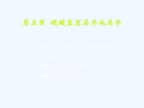 层序地层学-第5章 海相碳酸盐岩层序地层-中国地质大学(北京)
