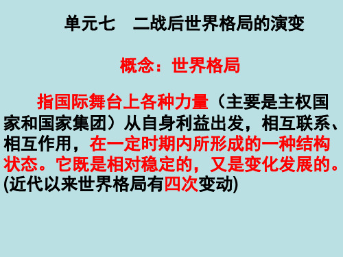 世界格局的演变