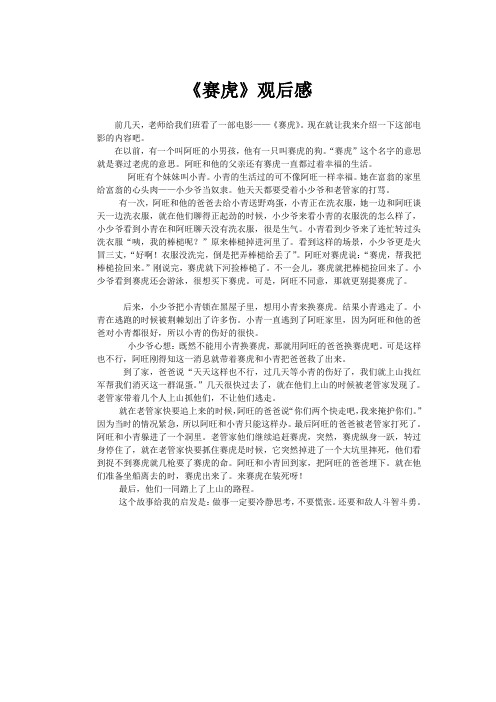 赛虎,观后感