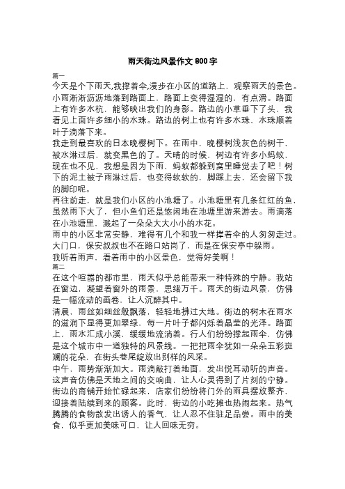 雨天街边风景作文800字