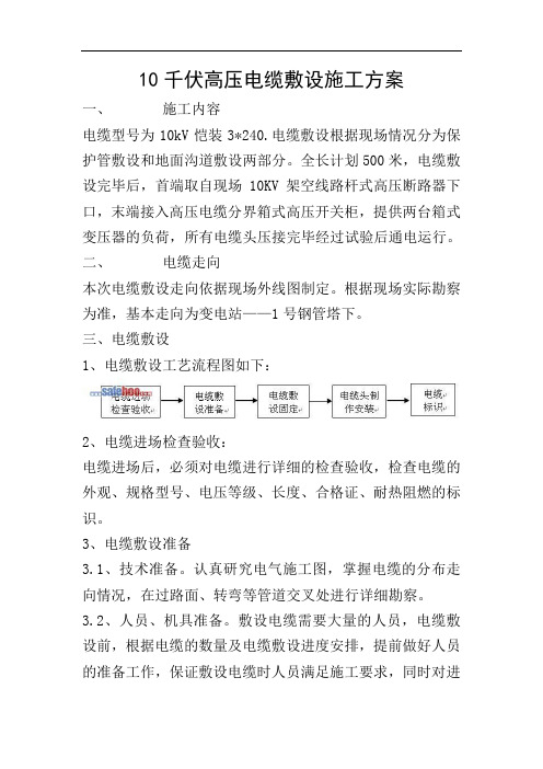 10千伏高压电缆敷设施工方案_0