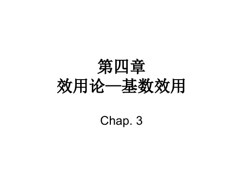 第四讲(效用论—基数效用)
