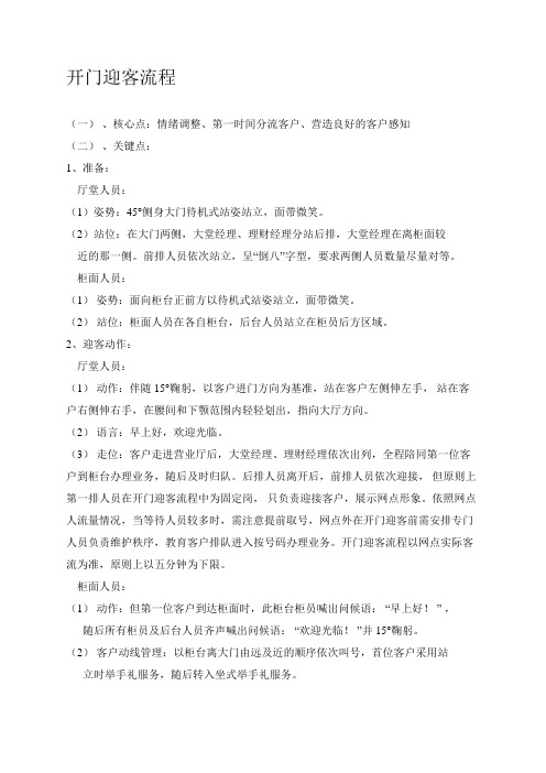 开门迎客流程