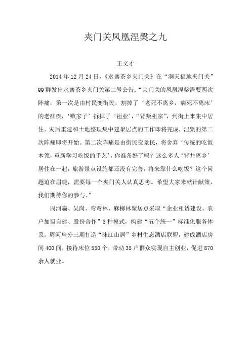 夹门关凤凰涅盘之九