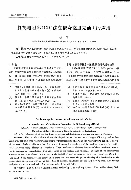 复视电阻率(CR)法在依奇克里克油田的应用