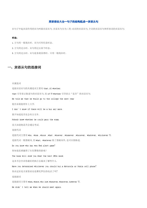 宾语从句结构