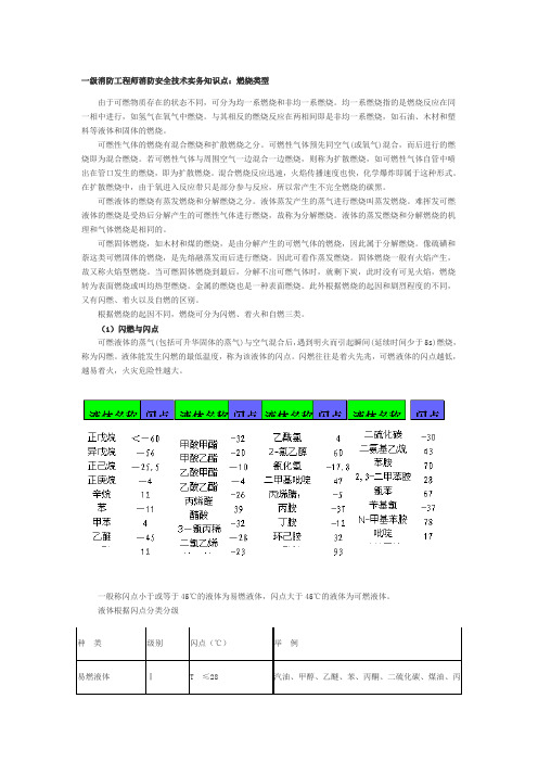 一级消防工程师消防安全技术实务知识点之燃烧类型