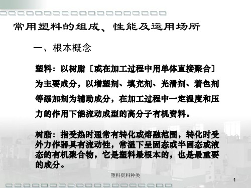 常用塑料的组成性能及应用场合ppt课件
