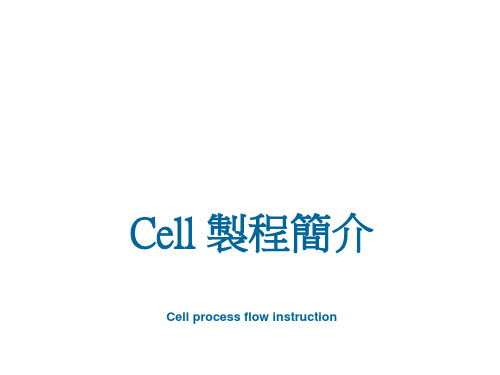 Cell 制程简介 060708