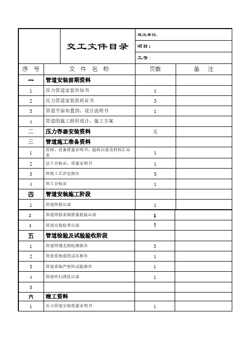 压缩空气管道竣工资料(Ly)