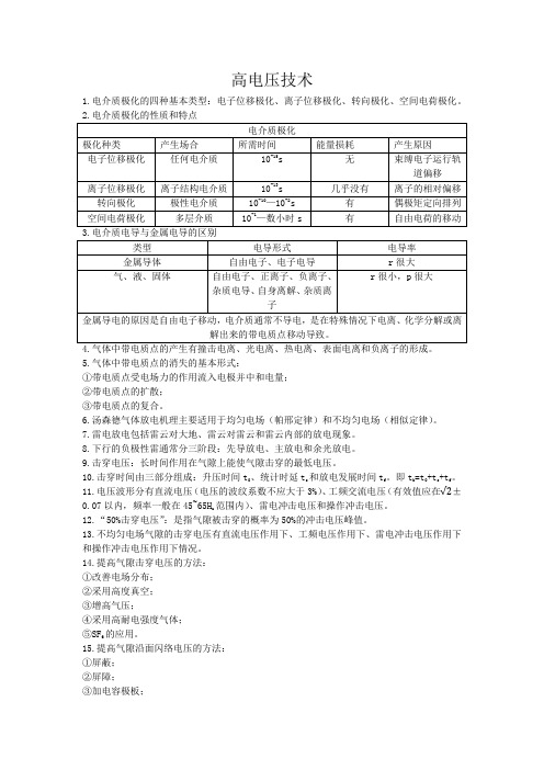 高电压技术考试重点