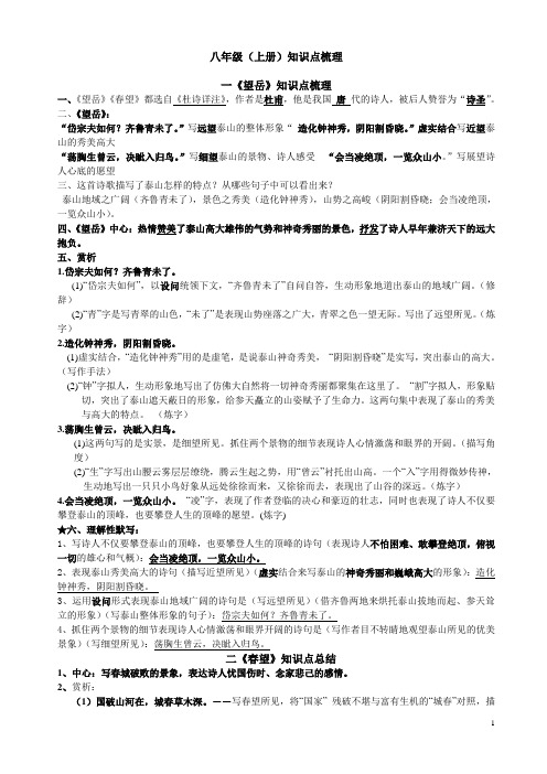 人教版-八上古诗文-知识点总结