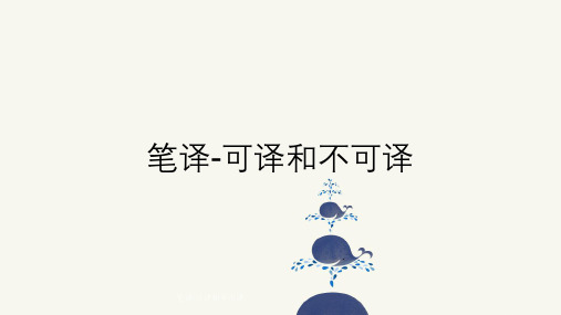 笔译-可译和不可译